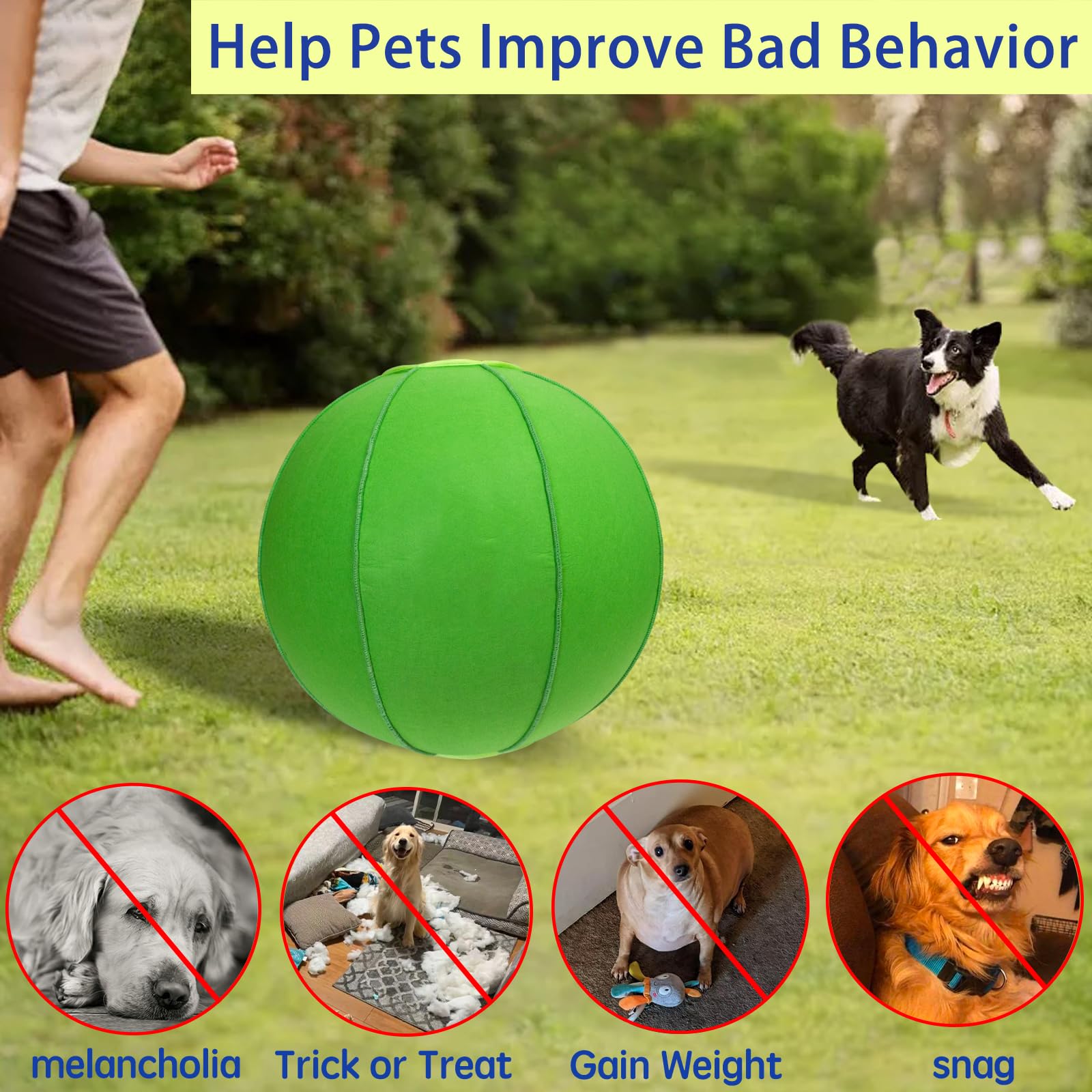 Herding Ball For Dogs, 22'' Horse Ball With Cover, Dog Herding Balls Large With Hand Pump, Horse Dog Toys For Play Hurding/Heard